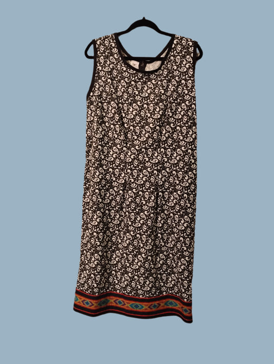 Sleeveless Summer Dress, with a Southwestern border and Pockets