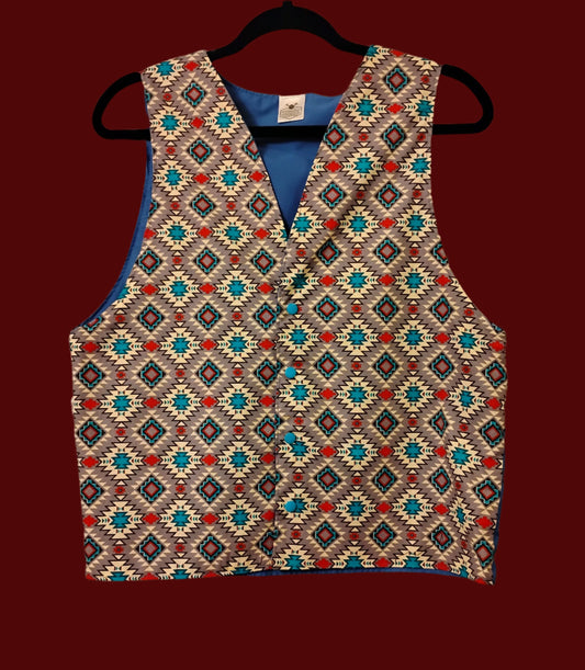 Unisex Vest Southwestern Style (Blu/Blu)