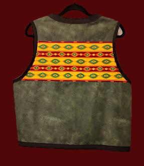 Unisex Vest Southwestern Style (Grn/Blk)