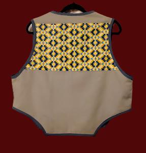 Unisex Vest Southwestern Style (Gry/Blu)