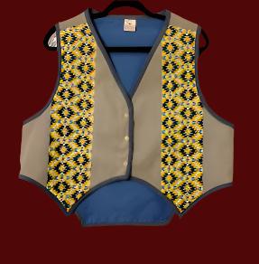 Unisex Vest Southwestern Style (Gry/Blu)