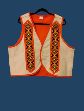 Unisex Vest Southwestern Style (Nat/Orng)