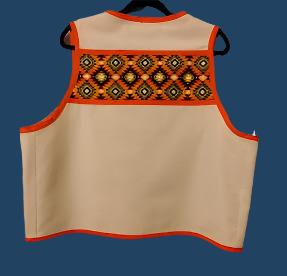 Unisex Vest Southwestern Style (Nat/Orng)